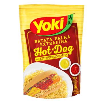 Batata Palha Extrafina Hot-Dog Ketchup E Mostarda Yoki Sachê 100G