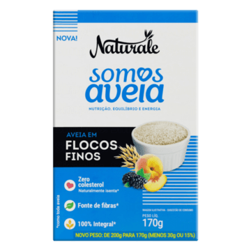 Aveia em Flocos Finos Naturale Somos Aveia Caixa 170g