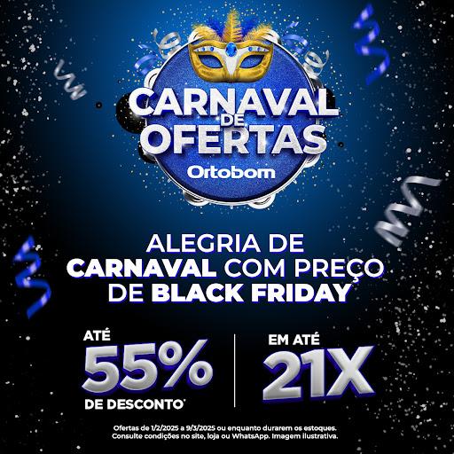 Aproveite o Carnaval de Ofertas Ortobom com até 55% de desconto!

Tudo para renovar a qualidade do seu sono com muito conforto e bem-estar, garantindo noites tranquilas e revigorantes com desconto de Black Friday.

Venha nos visitar e aproveite!