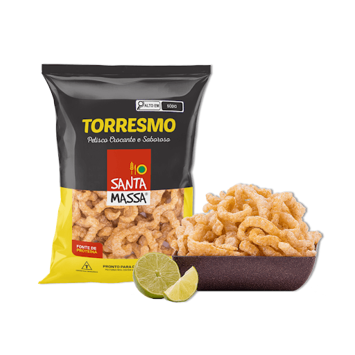 Torresmo Pronto - 40g  - Santa Massa - O Torresmo Pronto 40g Santa Massa é feito com pele suína selecionada e temperado na medida certa, para um sabor irresistível.
Ele é uma ótima opção para aperitivos, petiscos e até mesmo refeições.