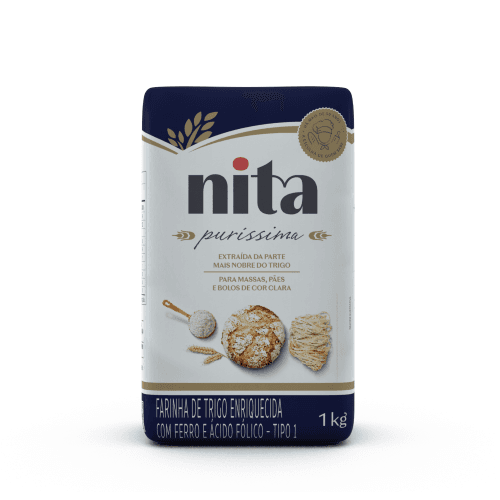 Farinha de trigo Nita Purissima 1kg - Farinha de trigo especial para uso doméstico e profissional, adaptada às mais diversas necessidades e aplicações. Com característica de glúten forte, suporta os mais exigentes processos de panificação.

Ingredientes: Farinha de trigo enriquecida com ferro e ácido fólico.

Validade: 90 dias.

ALÉRGICOS: CONTÉM DERIVADO DE TRIGO E PODE CONTER CENTEIO, CEVADA, AVEIA, SOJA E TRITICALE.

CONTÉM GLÚTEN.