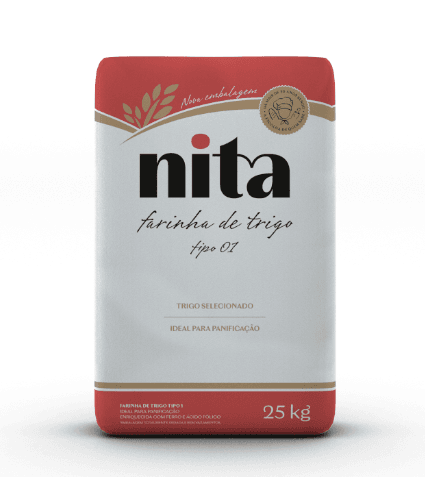 Farinha de trigo Nita Especial 25kg - Farinha de trigo especial para uso profissional, adaptada às mais diversas necessidades e aplicações. Com característica de glúten forte, suporta os mais exigentes processos de panificação. Possui ótimo rendimento em pães por saco.







Ingredientes: Farinha de trigo enriquecida com ferro e ácido fólico, melhorador de farinha, ácido ascórbico e ou azodicarbonamida e antiumectante: INS 551.





Validade: 90 dias.





ALÉRGICOS: CONTÉM DERIVADOS DE TRIGO E PODE CONTER CENTEIO, CEVADA, AVEIA E SOJA.





CONTÉM GLÚTEN.