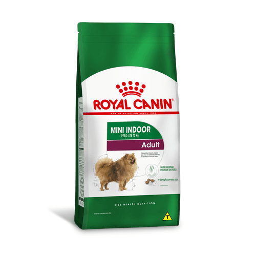 Porte Mini Indoor Adulto 2,5Kg - Indicação: Alimento completo seco para cães adultos de porte pequeno (peso até 10 kg) que vivem em ambientes internos – De 10 meses a 8 anos de idade. 
•	SAÚDE DIGESTIVA E QUALIDADE DAS FEZES: Auxilia na saúde digestiva e na redução do odor e volume das fezes graças a proteínas altamente digestíveis (L.I.P.), ao teor apropriado de fibras e as fontes de carboidratos de elevada qualidade.
•	CONDIÇÃO CORPORAL IDEAL: Ajuda na manutenção da condição corporal ideal graças a um adaptado conteúdo calórico, que atende a necessidade energética reduzida de cães de pequeno porte que vivem em ambientes internos. Esta fórmula contém L-carnitina.
•	CONDIÇÃO DA PELAGEM: Esta fórmula contém nutrientes que ajudam a manter uma pele e pelagem saudáveis. Enriquecida com EPA-DHA.