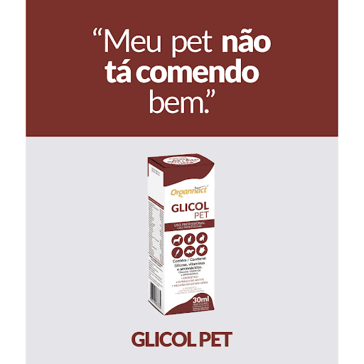 Glicol Pet 30Ml - Organnact - ("Meu pet não tá comendo bem.")



Auxilia no estado geral do animal, no estímulo do apetite e na oferta de energia. Indicado em diversas situações: animais submetidos a cirurgia; apáticos; sem comer; magros; desanimados. Estimulante do apetite. Energético. Melhora a qualidade da nutrição diária fornecida. Repõe aminoácidos, vitaminas e minerais.