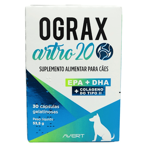 OGRAX ARTRO 20 CAP X 30 - AVERT - OGRAX Artro 5 é um suplemento alimentar composto por nutrientes essenciais as articulações.