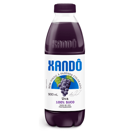 SUCO DE UVA NATURAL XANDÔ 900ML - O suco de uva é 100% natural, sem adição de açúcares, aditivos ou conservantes. Feito apenas com as uvas da variedade Isabel, ricas em antioxidante, são colhidas das melhores parreiras do Rio Grande do Sul. Puro, prático e saboroso, não contém glúten e sua embalagem é 100% reciclável.