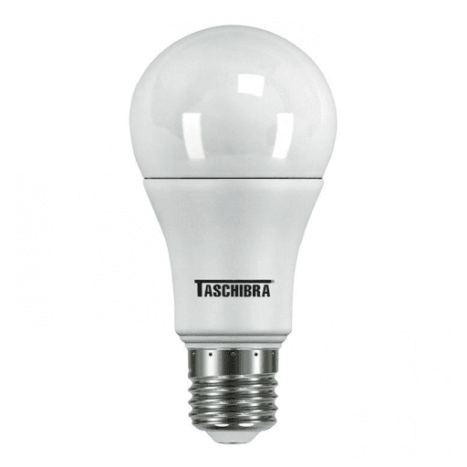 Lâmpada de Led Bulbo Branca Taschibra 9W Bivolt - Multicoisas - Você pode iluminar com maior eficiência qualquer tipo de ambiente usando a lâmpada de LED bulbo amarela Taschibra. Garante até 85% de economia, alta durabilidade e pode ser usado em salas, cozinhas, banheiros, quartos e outros cômodos, transmitindo sensação de relaxamento. Bivolt, possui 9w de potência e temperatura da cor em 6500k. Compatível com soquete E27.