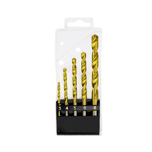 Kit de Brocas de Aço Rápido MTX 5 Peças-Multicoisas - O Kit de Brocas de Aço Rápido da MTX é ideal para fazer parte da sua maleta de ferramentas. Produzida em aço de corte rápido e revestimento de nitreto de titânio, tendo assim uma broca com durabilidade e coeficiente de fricção reduzido, que melhora consideravelmente as características da ferramenta. A haste sextavada preveem giração desnecessária no mandril, além das brocas virem em uma duradoura embalagem de polipropileno.