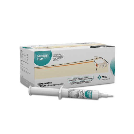 Mastijet Forte - Suspensão intramamária para vacas em lactação indicado para tratamento de mastites. Mastijet® Forte é o tratamento de eleição para mastites clínicas (agudas e crônicas) em vacas em lactação.