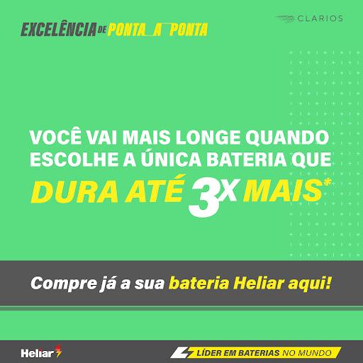 Tem bateria que dura pouco e acaba deixando você na mão. E tem Heliar, que dura até 3x mais, e segue sempre com você. Compre já aqui!