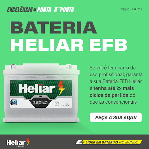 🚗🔋 Mais potência e durabilidade para o seu carro profissional! 🔋🚗

A Bateria Heliar EFB é a escolha ideal para quem precisa de máxima confiabilidade no dia a dia. Com tecnologia avançada, ela oferece até 2x mais ciclos de partida do que as baterias convencionais, garantindo mais segurança e eficiência.

💪 24 meses de garantia
⚡ Alto desempenho para veículos de uso intenso
🔋 Mais resistência e durabilidade

👉 Peça a sua agora e garanta o melhor para o seu veículo!

#Heliar #BateriaEFB #AltaPerformance #LíderEmBaterias #EnergiaQueImpulsiona