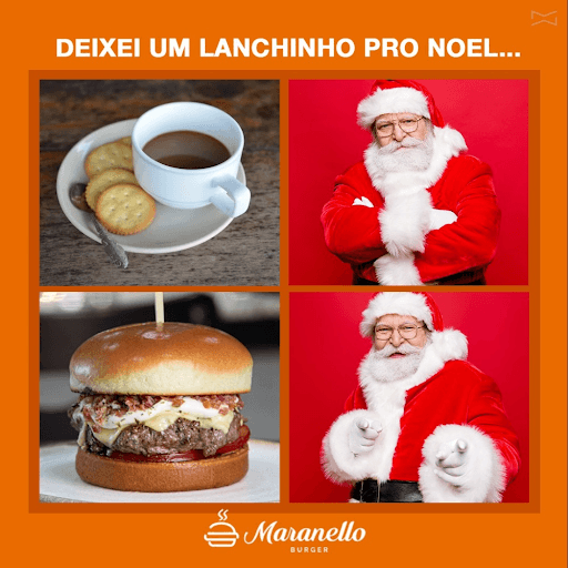 Maranello Burger! - 🎅🍔 Nada como agradar o "bom velhinho" com um lanche padrão de Natal, né? 🎄✨

 

Se você ainda não pediu um delicioso Hambúrguer do Maranello Burger, não sabe o que está perdendo! 🤤🔥

 

🎁 Aproveita e segue o @maranello_burger pra conferir um cardápio que é um verdadeiro presente! 🎅🍔