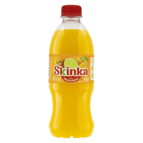 Skinka Frutas Cítricas Pet 450ml - O Skinka permite que você aproveite os melhores momentos em família fazendo você se sentir bem de uma maneira descomplicada, feito com suco natural de frutas e rico em vitamina C, Skinka Frutas Cítricas na embalagem de 450ml é ideal para você se refrescar de forma leve e descomplicada!